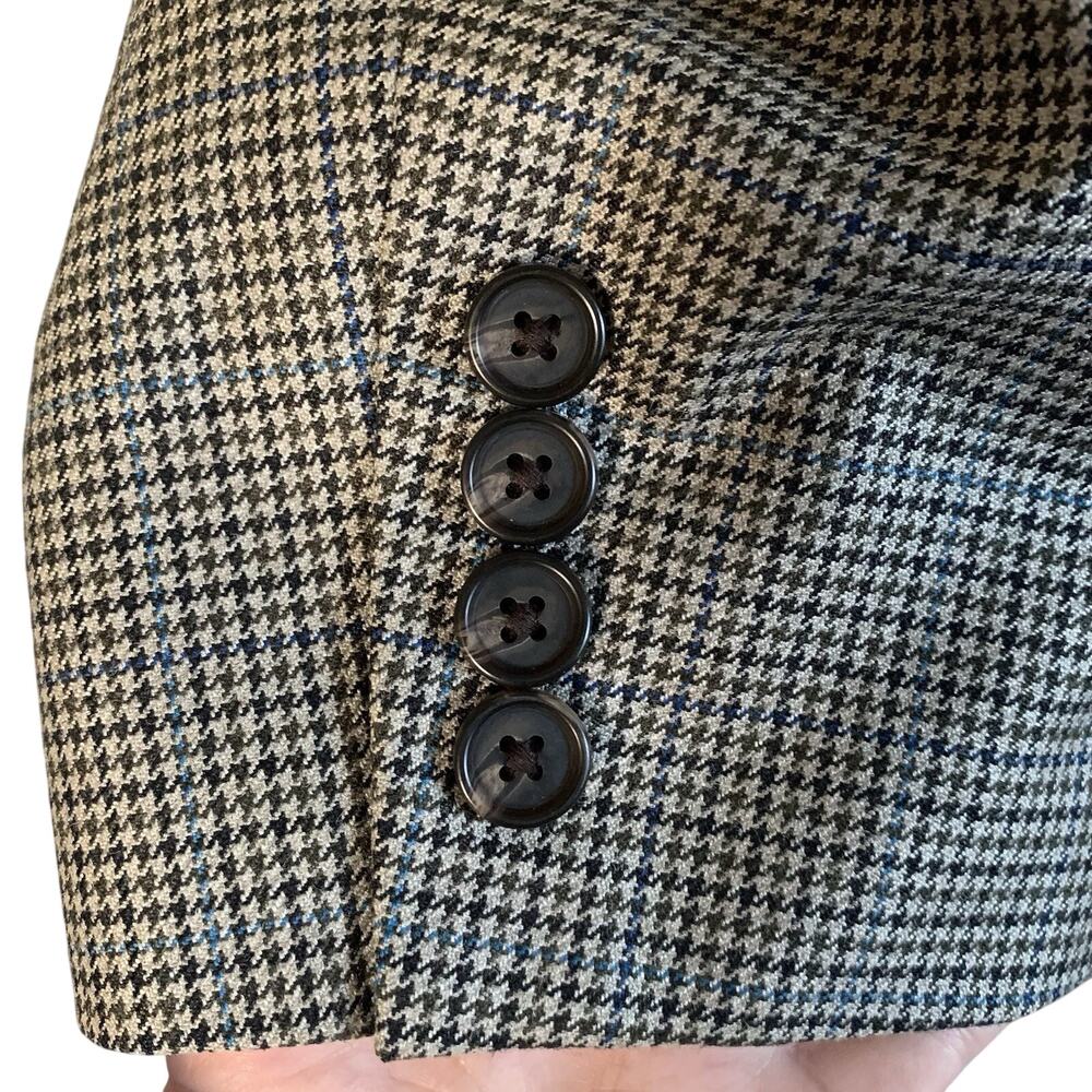 Lauren Ralph Lauren Men's 42R Silk/Wool Houndstooth Blazer Sport Coat Brown - Picture 5 of 16